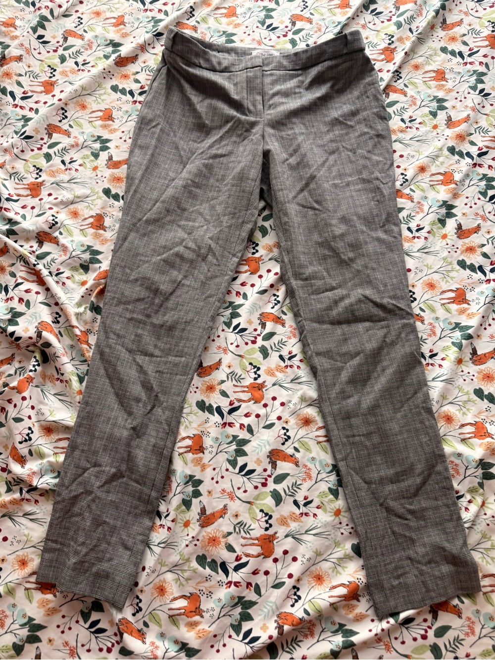 Calvin Klein Black and White Glen Plaid Pants